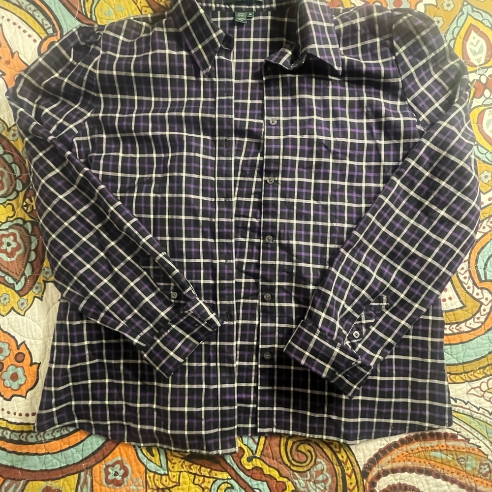 Polo RL Men's Purple Plaid Shirt